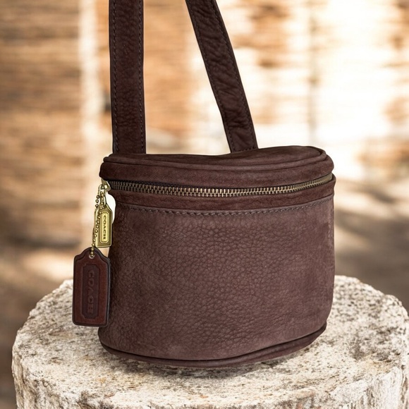 Rare Coach Vintage Creel Crossbody Bag Brown Nubuck Leather - Picture 3 of 17